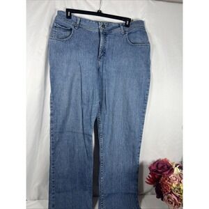 Lee Riders Blue Jeans Women's Plus Size 18 Long Classic Fit Straight Leg Stretch